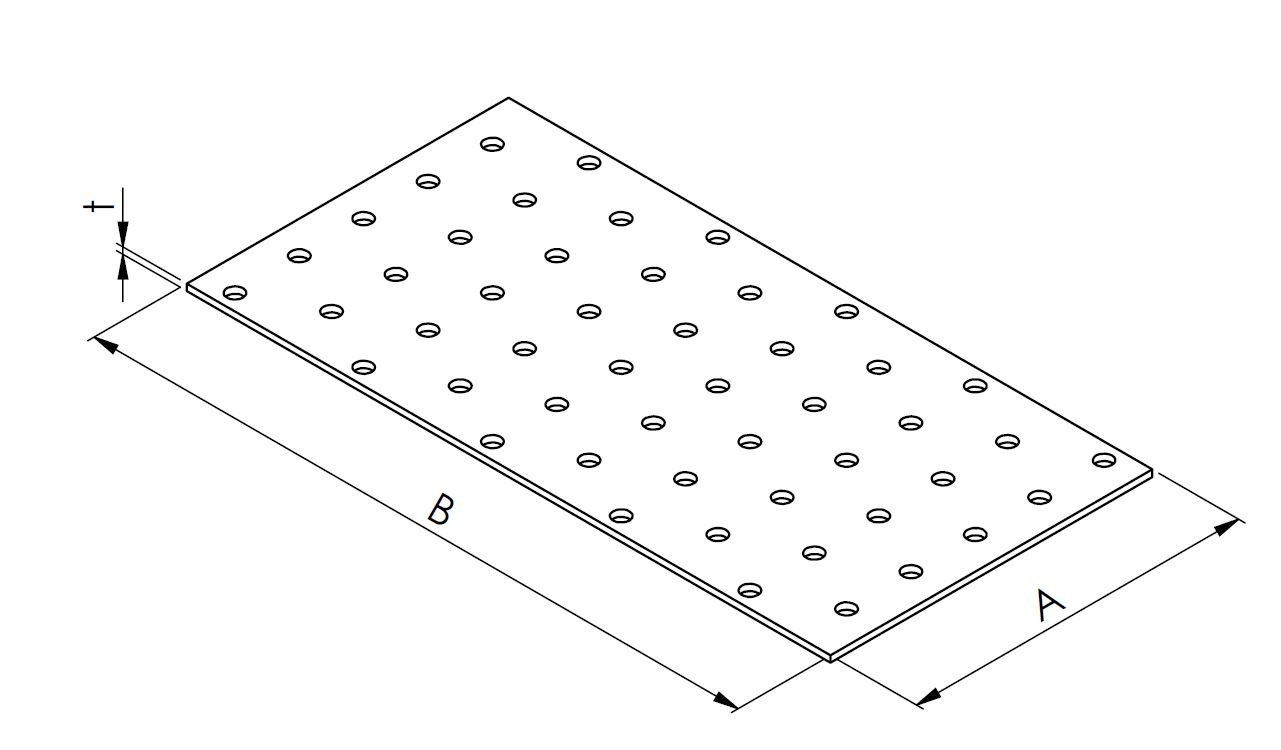 technical drawing perforated plate