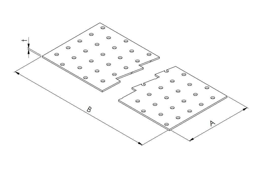 technical drawing perforated plate strip