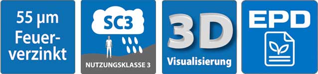 Icons Sparrenhalter mit EPD Logo